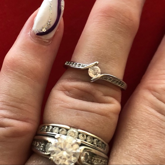 Size 7 Sterling Silver Tension Set Moissanite Channel set Diamonds Sparkly - Picture 13 of 14